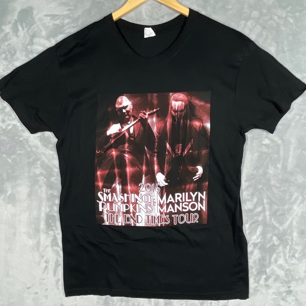 Smashing Pumpkins Marilyn Manson 2015 The End Times Tour Shirt Black Large MC150